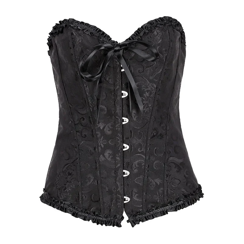 ผู้หญิงเซ็กซี่ Bustier Lace Up Corset Top Corset Boned เอวเทรนเนอร์ชุดชั้นใน Overbust Corsets Body Shaper Plus ขนาด 819