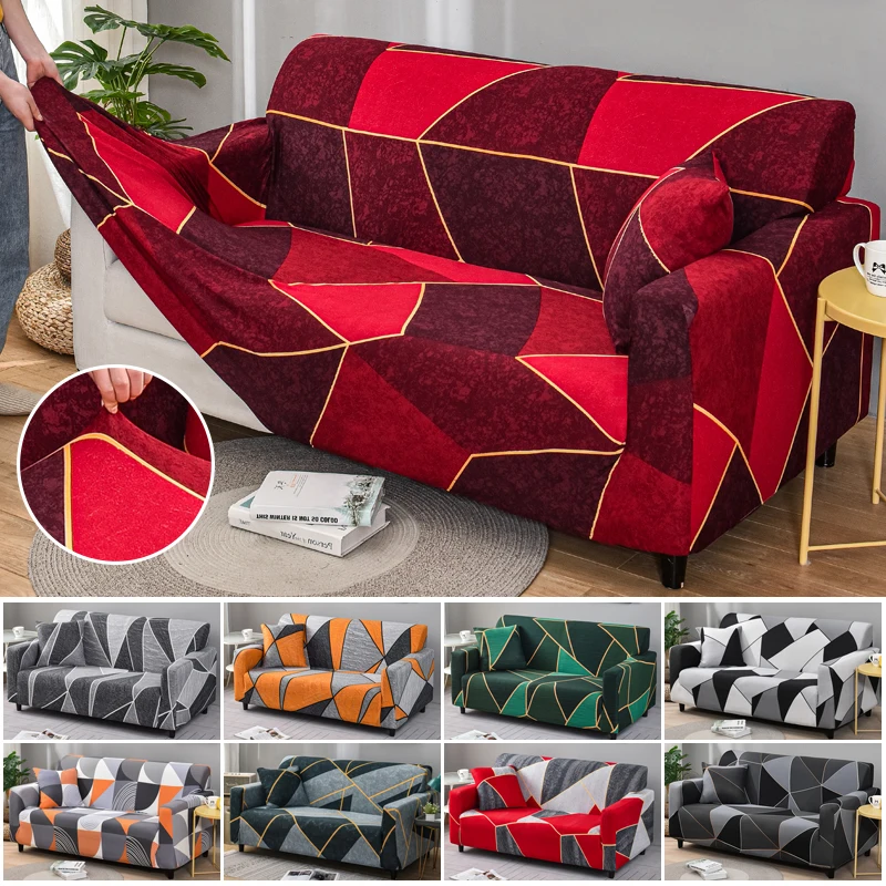 Geometry Sofa Covers for Living Room Elastic Sofa Slipcover Stretch All-inclusive Chair Slipcover Couch Cover 1/2/3/4 Seater