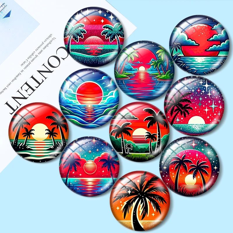 Sunset Designs 12/18/20/25mm glass cabochon  bracelet pendant rings for jewelry demo earrings back Making findings