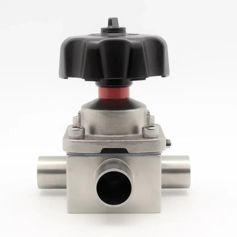 Autoclavable Manual Pneumatic DN10-DN65 Three-Way Diaphragm Valve Forged SS316L Stainless Steel for Sanitary Water