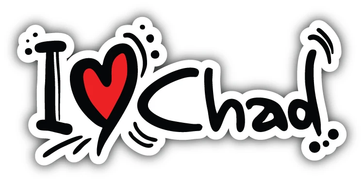 

I Love Chad Slogan Sticker Car Bumper Decal Anti Scratch Exterior Glass Waterproof Decals For Kayaks Car Decoration Stickers Pvc