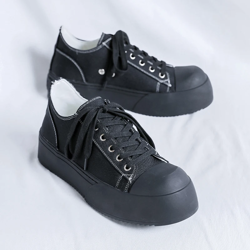

JY big head Korean version of casual shoes Derby shoes men's thick soles increase couples the same canvas board shoes