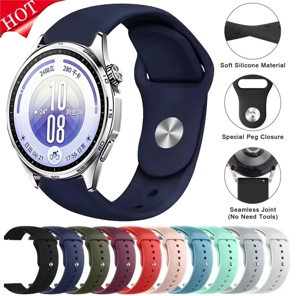 18/20/22mm Sports Silicone Strap For Huawei Watch 6 5 GT7-6-5 Pro 46mm Wristband Replaceable Huawei Watch GT7-6-5-4 46/41mm Band