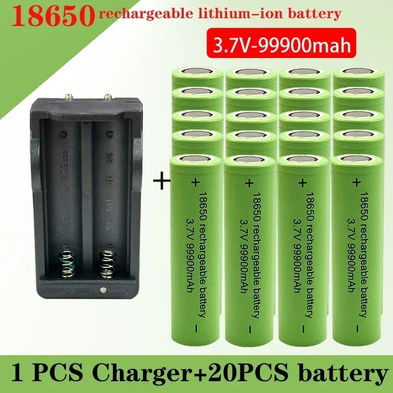 

Original 18650 Battery 99900mah 3.7 V 18650 Lithium Rechargeable Battery for Flashlight Batteries Toy/electrical+Charger