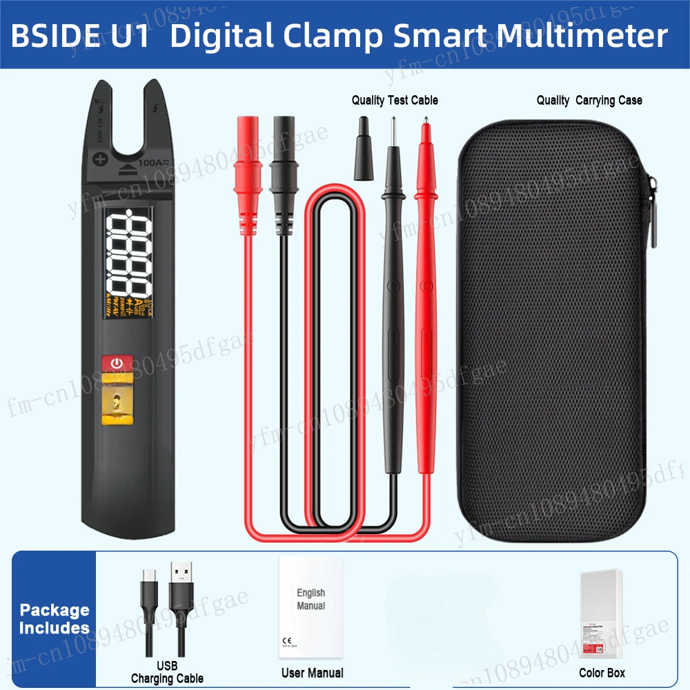 Digital Clamp Smart Multimeter Rechargeable Display 6000 Auto Current Voltage Non Contact Hz Temperature ElectronicTester