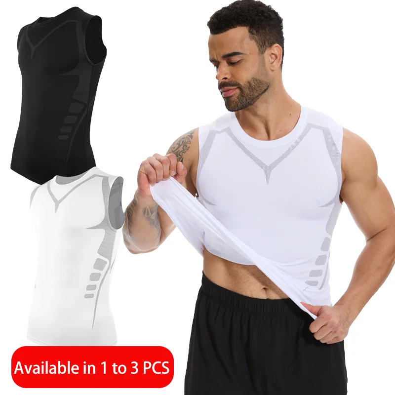 

1/2/3PCS Men's Running Sports Vest Sleeveless Quick-drying Ice Silk T-shirt Basketball Training Fitness Clothes Summer Thin 2025