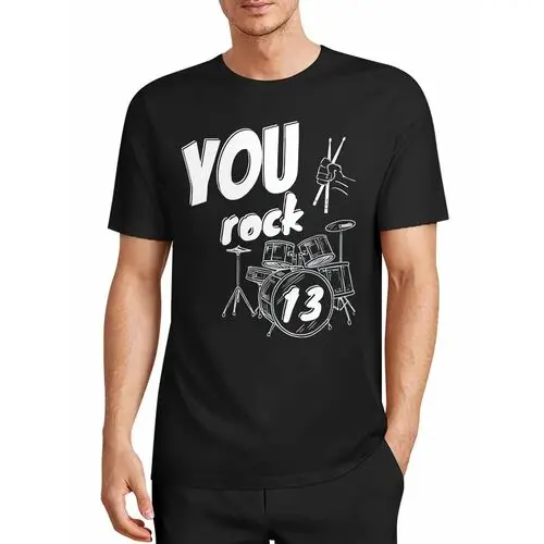 Drummer Rock Fun Line Art Print T-Shirt Music Enthusiast Short Sleeve