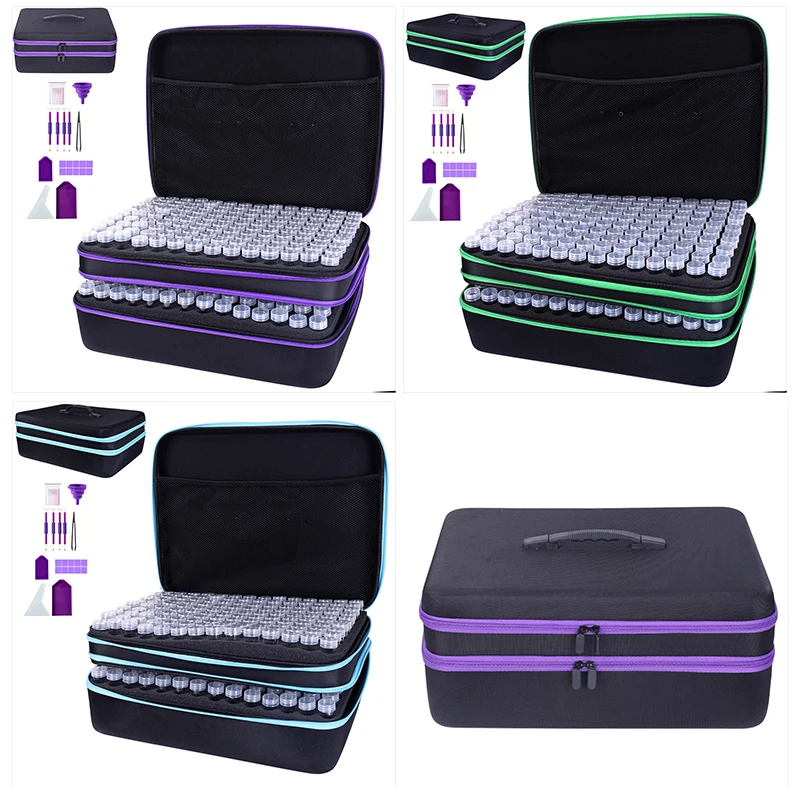 

3 floor Diamond Painting Storage Case,420 Slots Diamond Art Kits with Accessories for Craft Jewelry Beads Organizer Boxes