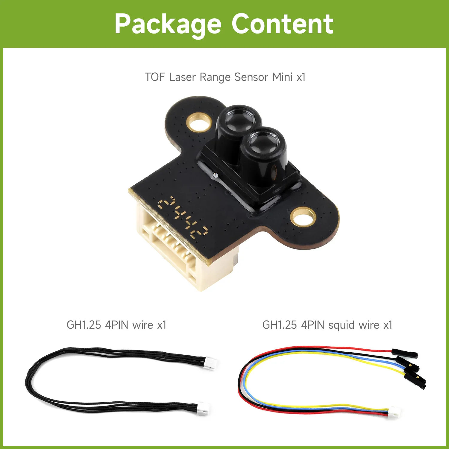 Waveshare TOF (time of flight) Mini Laser Range Sensor, UART / I2C Communication Support, Long Range 0.02m ~ 7.8m