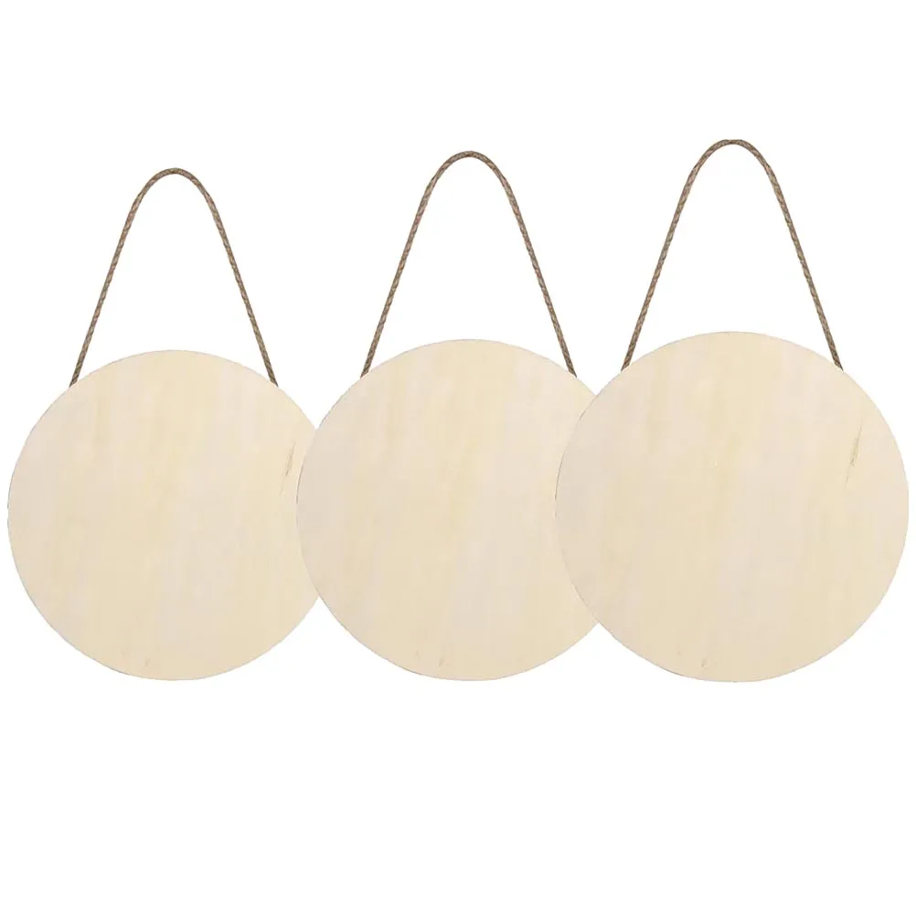 

3 set Wooden Welcome Sign Door Slice Cutout Unfinished Craft Decoration Home Party DIY Pieces Wood Cutout Ornament