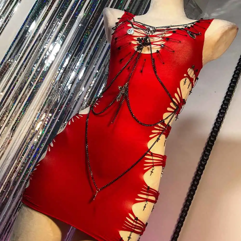 في سن المراهقة ايمو E-الفتيات Y2K القمم القوطي DIY القوطية فستان الجمجمة دبوس 90s سلسلة Kawaii 2025 الجرونج ايكو Harajuku الشرير الصخرة يدوية الصنع