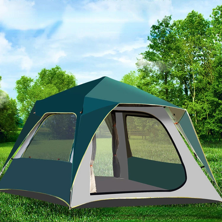 Tent outdoor fully automatic quick-opening multi-person double-layer ventilation, rain-proof and UV-proof camping