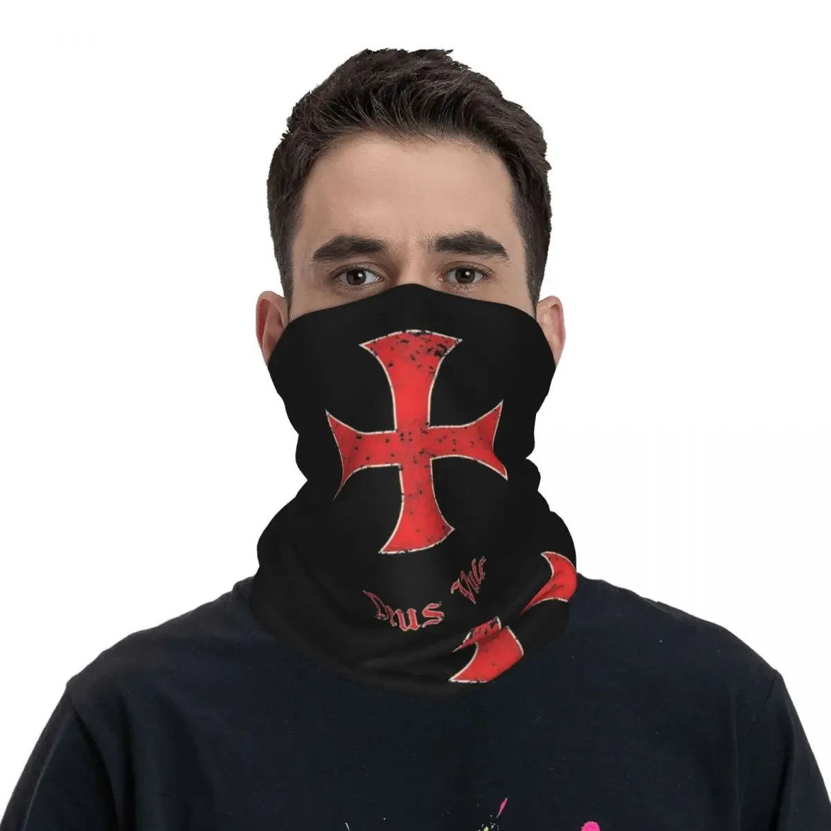 Templar Shield Cross Knights Templar Bandana Neck Cover Printed Wrap Mask Scarf Warm Cycling Scarf Riding Unisex Adult Winter