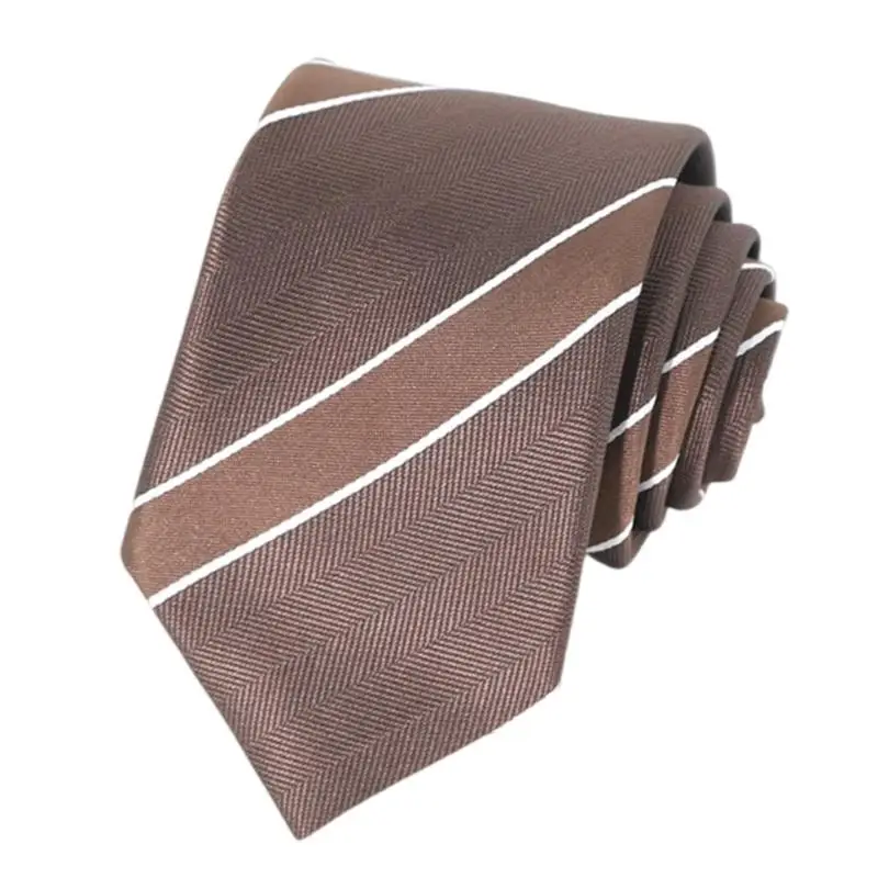 

652F Diagonally Line Tie Mens Office Essential Flexible Polyester Comfort