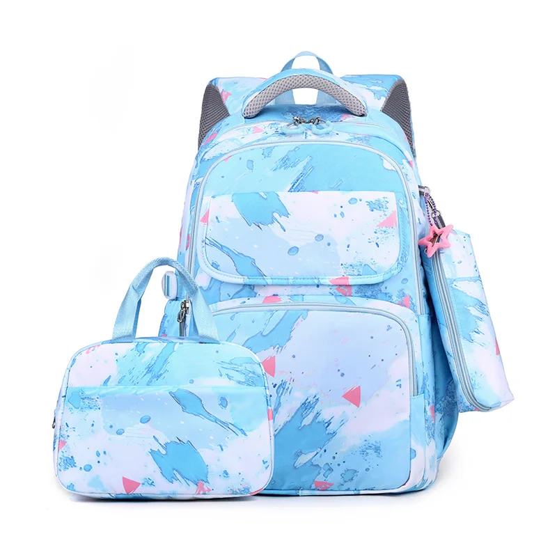 Mochila con estampado de camuflaje para niños, estuche de lápices primario con estampado de puntada de dibujos animados, bolso de hombro para niños