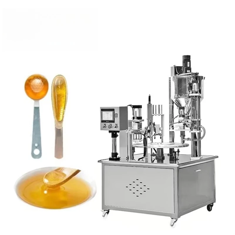 Automatic 7g 10g 20g Honey Spoon Filling Sealing Machine 2-Output Horizontal Packing Custom