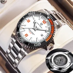 Men's Watch Quartz Movement Watch Grey dial Stainless Steel Sport Steel Band Watch Automatic date daily waterproof clock