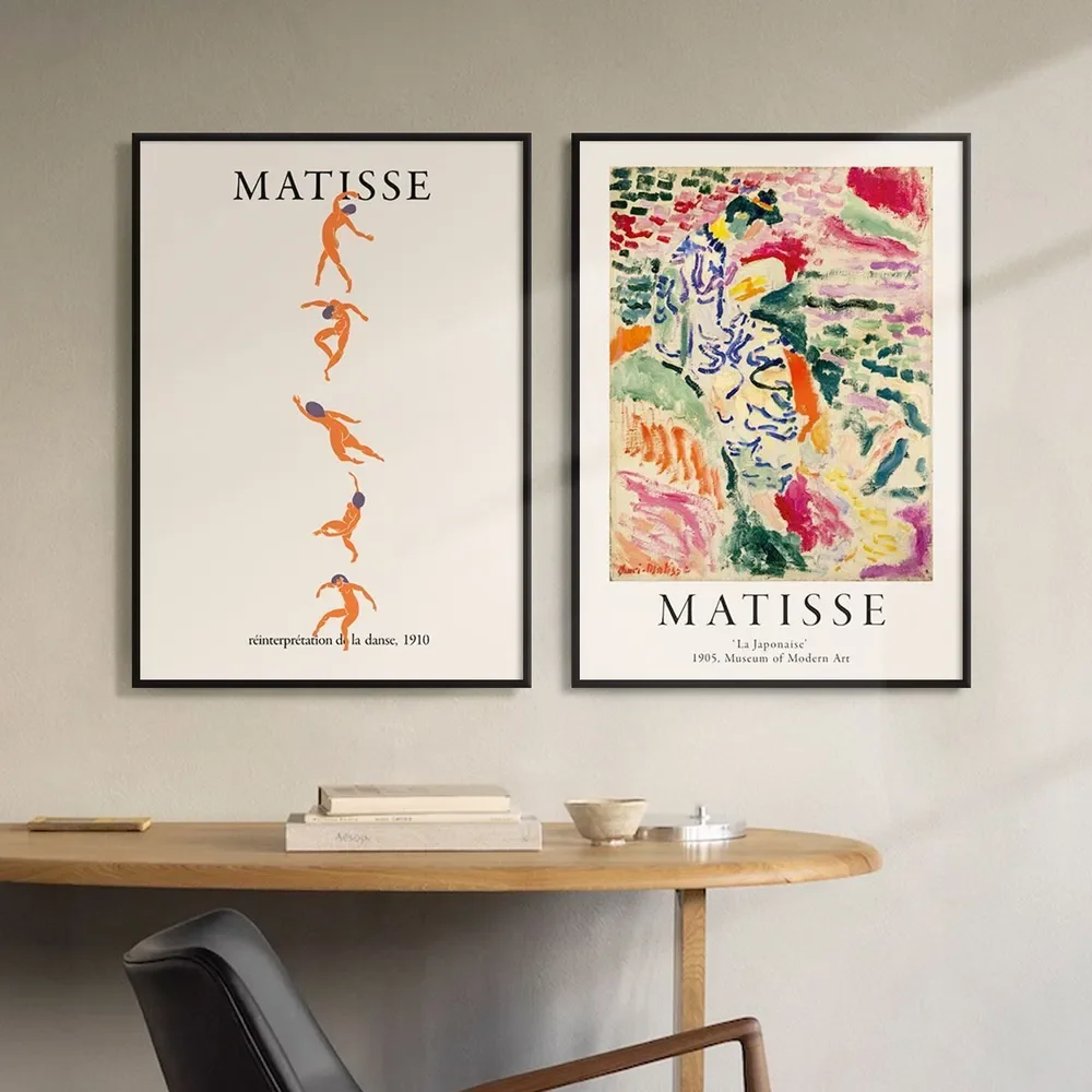 Henri Matisse Wall Art Set, Abstract Dance La Japonaise Prints, Modern Minimalist Gallery Wall Decor