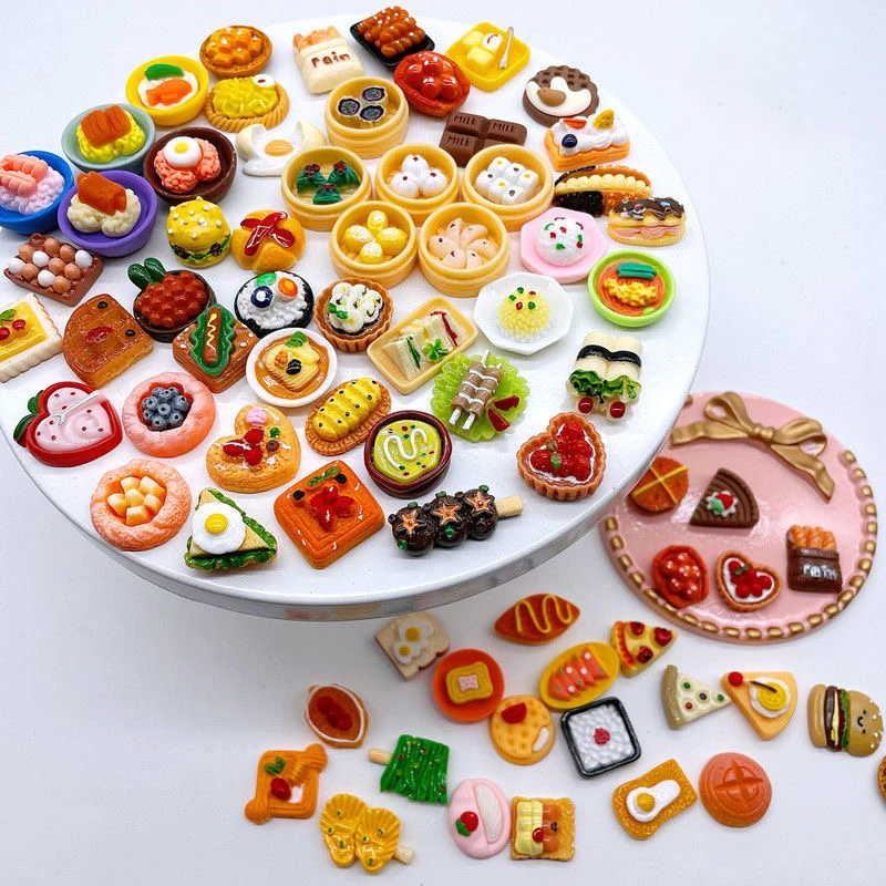 40 Stück Mini-Harz-Süßigkeiten-Blindboxen, Lebensmittelzubehör, Heimdekoration, Kuchen-Blindbags, zufällig als Geschenke ausgewählt – Detail 2