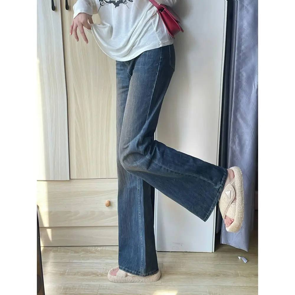

Jeans Women High Waist Denim Ulzzang Simple Straight Full Length Distressed Vintage All-match Ladies Trousers Streetwear Fashion