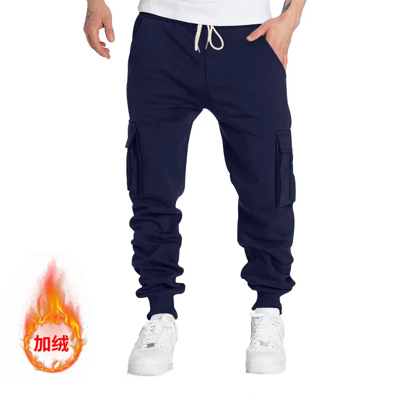 Fall-Winter 2024 Men's Casual Cargo Pants Multi Pocket Pants Cross Border Plus Size Athleisure Trousers