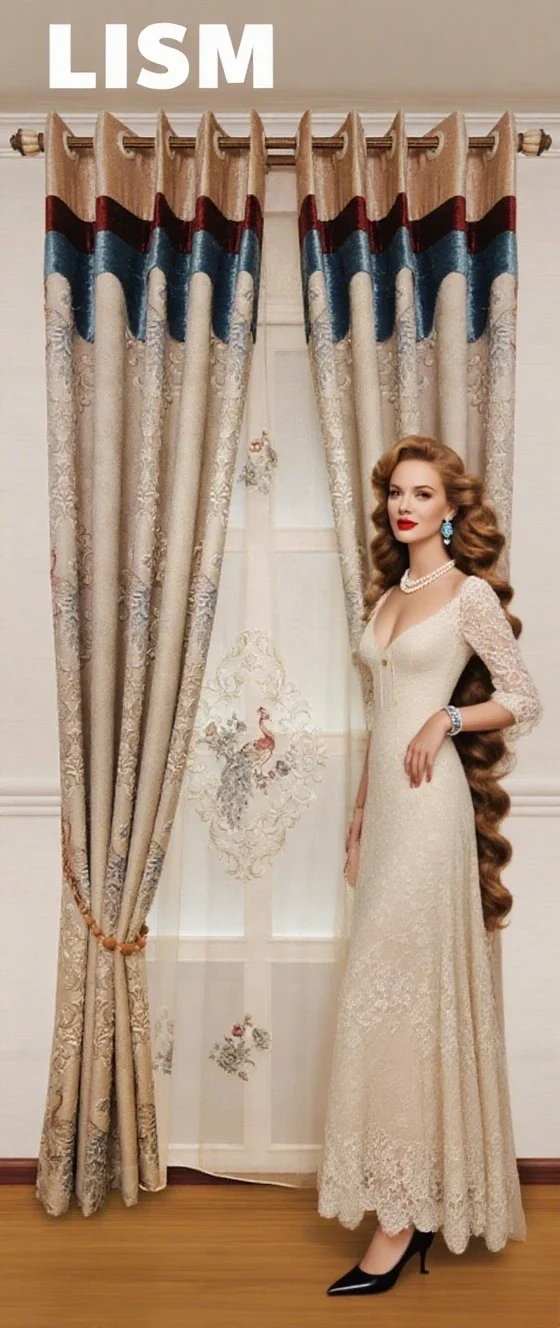 

European Luxury New Precision Jacquard Curtains Living Room Bedroom Balcony Blackout Embossed Decor Custom Valance White Tulle