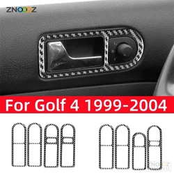 For VW Golf 4 Jetta Bora MK4 R32 GTI 1999-2004 Accessories Carbon Fiber Interior Car Door Handle Decorative Frame Trim Cover