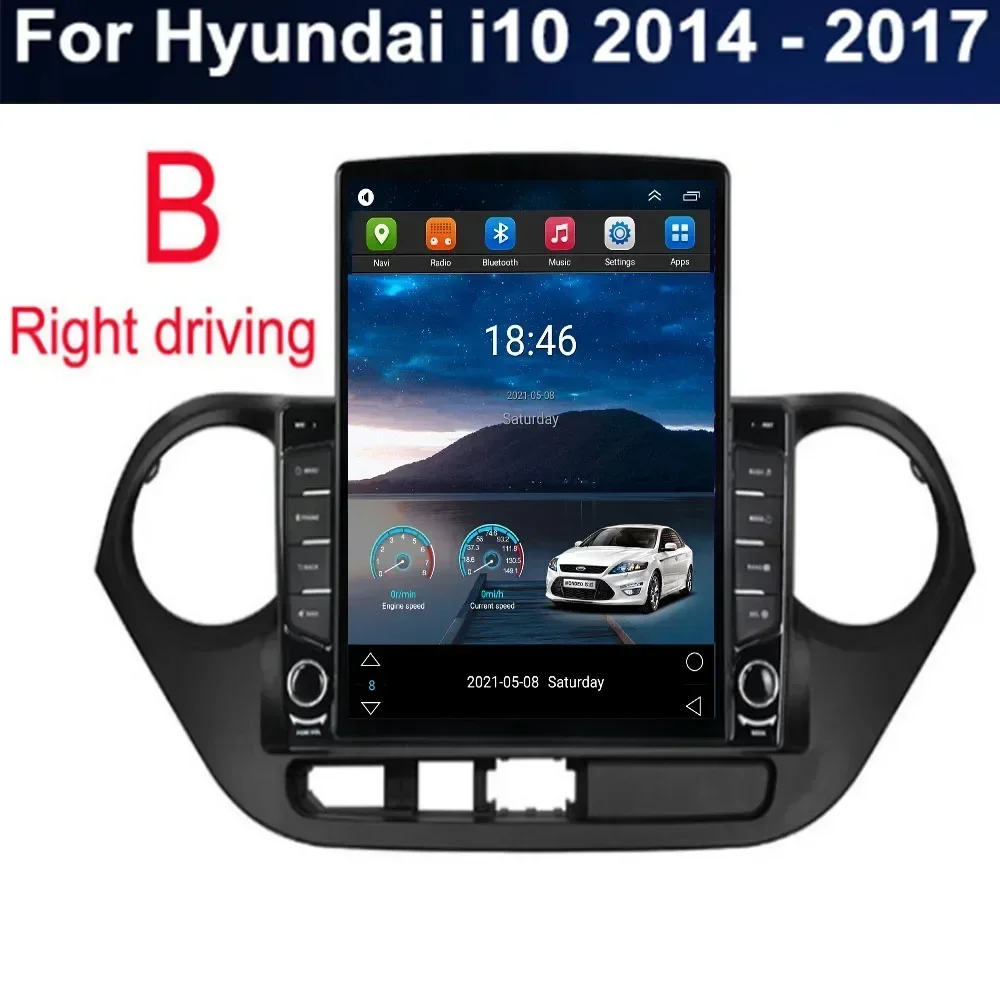 For Tesla Style 2Din Android 13 Car Radio For Hyundai i10 2014 -2035 Multimedia Video Player GPS Stereo Carplay DSP Camera