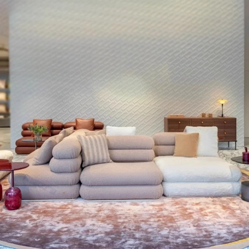 أريكة جزيرة وحديثة وبسيطة بحجم مجاني لغرفة المعيشة وأريكة قماش مربعة المشاهير على الإنترنت