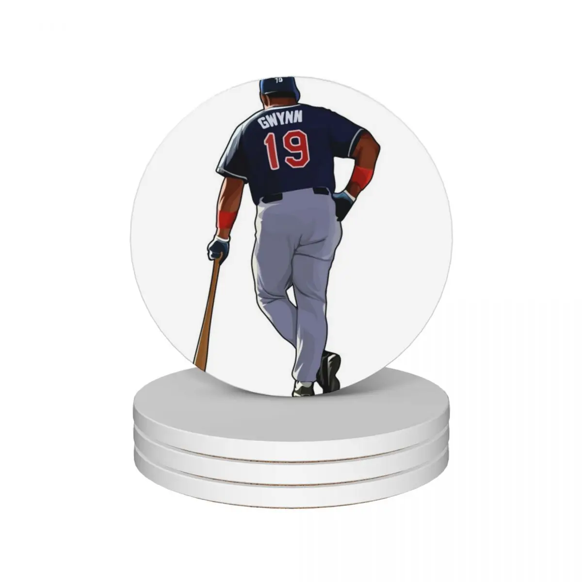 

Tony Gwynn #19 Stands In Ceramic Coasters (Set of 4) Cup mat coffee Tea cups eat table Coasters