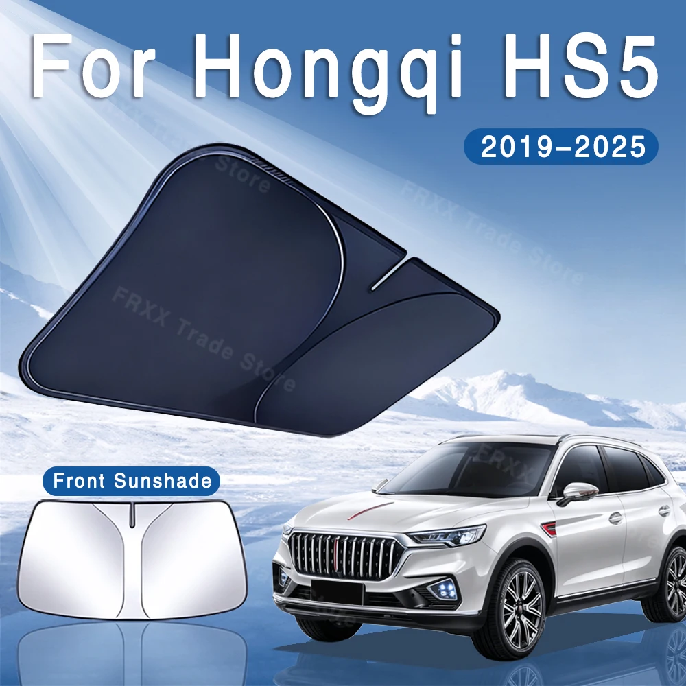 

For Hongqi HS5 2019~2025 2020 Foldable Car Sun Visor Front Windshield Sunshade Heat Insulation Summer Cooling Auto Accessories