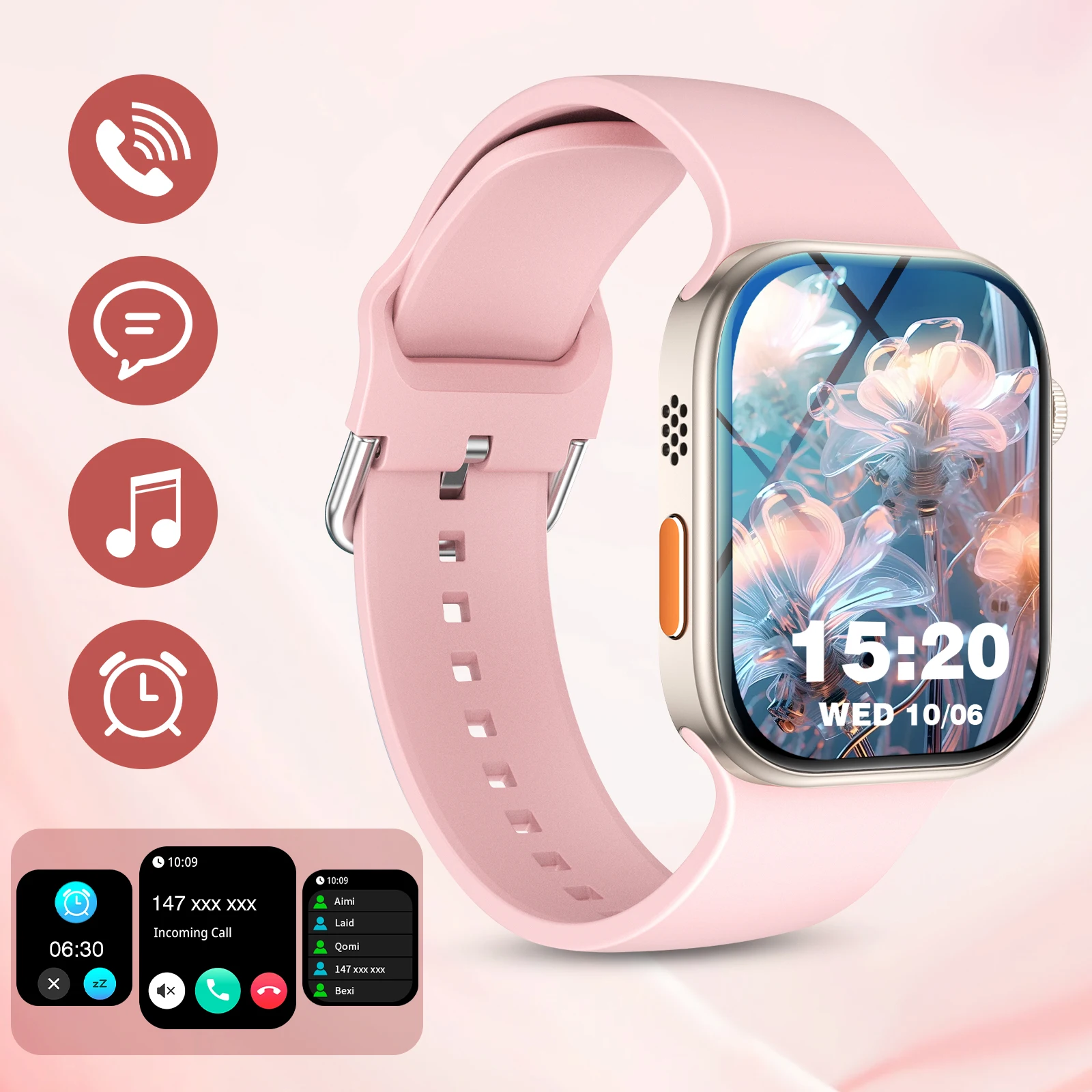 Orologio intelligente multifunzionale, chiamate wireless, promemoria messaggi, modalità multi-sport, promemoria multiapp, adatto per uomini/donne