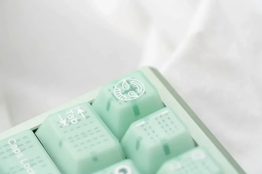 Domikey X JU Jade Keycap Set ABS Doubleshots Cherry Profile for keyboard 87 tkl 104 ansi xd64 bm60 xd68 BM87 BM65 images - 6