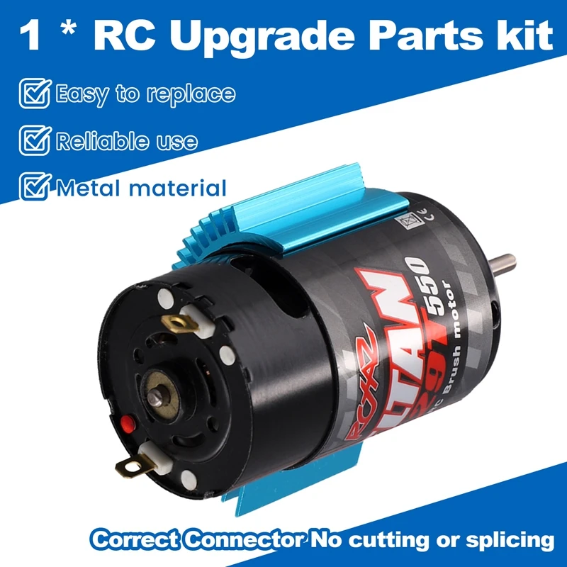 550 Brushed Motor With Heat Sink For 1:10 RC Crawler Axial SCX10 AXI03007 JL 90046 Slash TRX4 TRX6