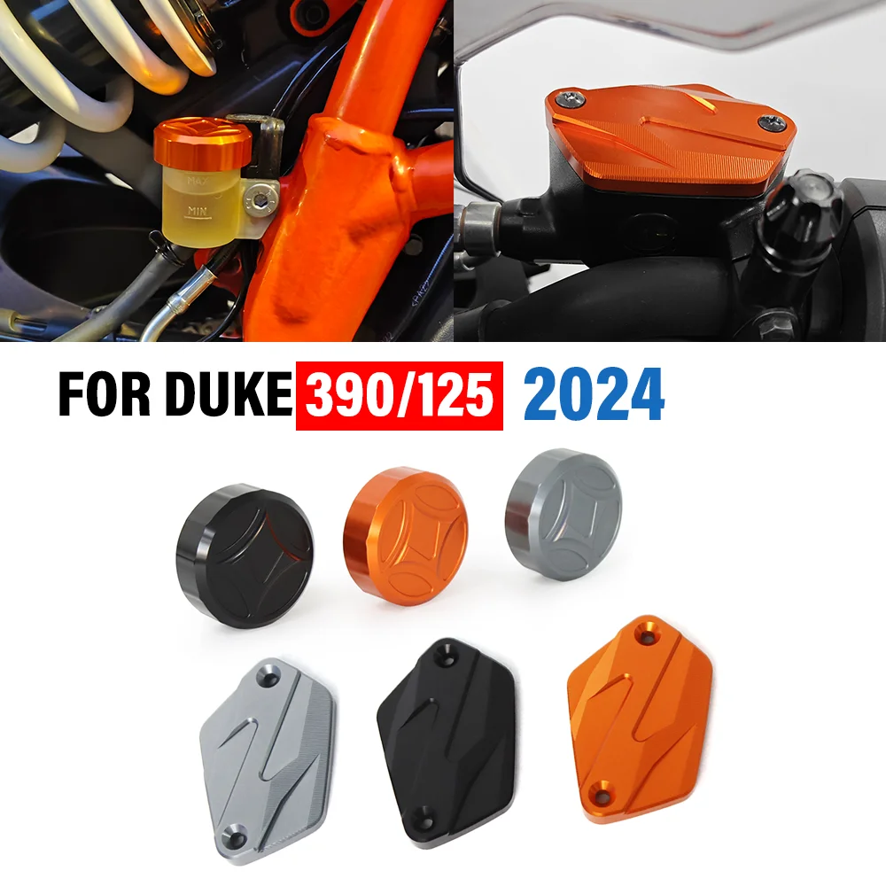 

ДЛЯ DUKE390 DUKE125 390DUKE 125DUKE 390 125 Duke 2024 Алюминиевая крышка бачка передней и задней тормозной жидкости с ЧПУ Крышки стакана тормозного масла
