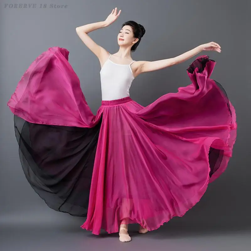 Gonna Lunga da Ballo per Donna, Nuova Gonna da Pratica per Danza Classica, Flamenco e Ballo Latino