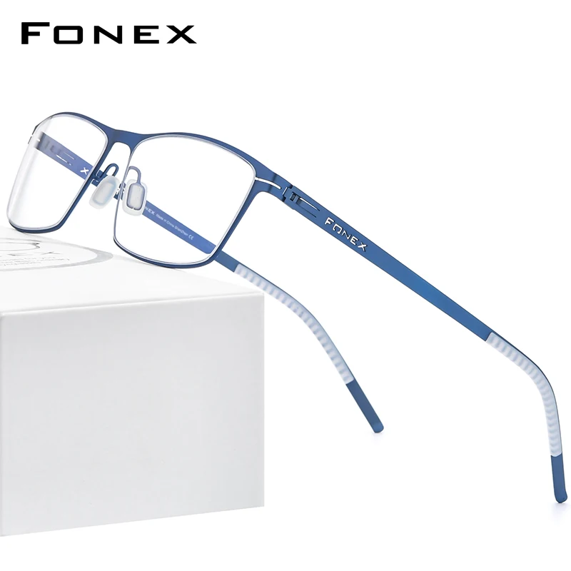 FONEX Alloy Glasses Frame Men Square Eyeglasses 2020 New Male Full Korean Screwless Eyewear 993