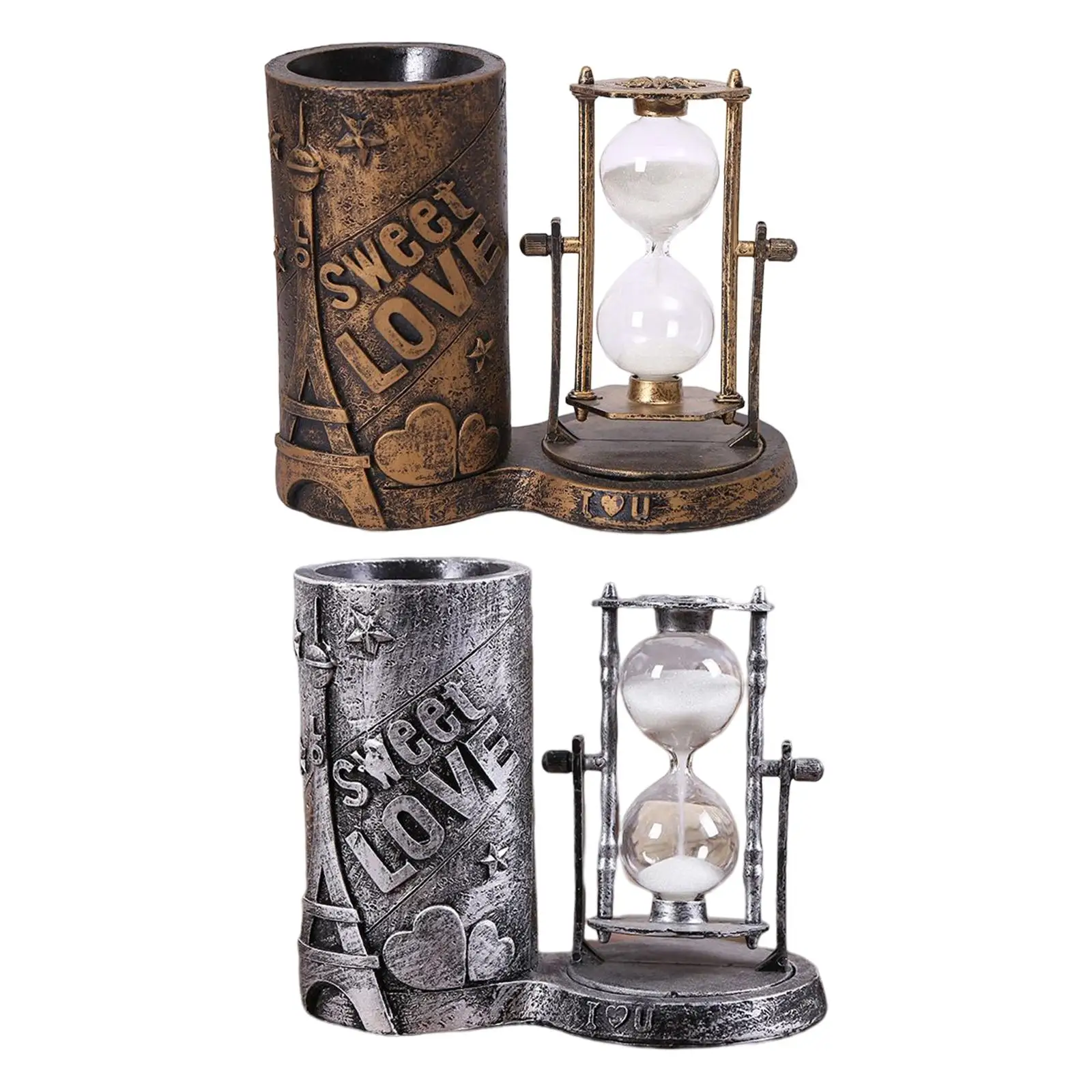 Hourglass Decoration Collection Pen Holder Sand Timer for Decoration Table