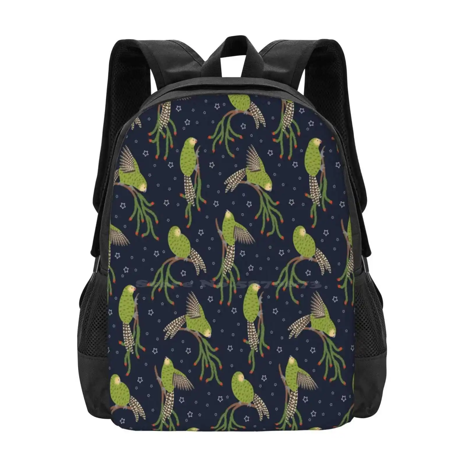 Kakapo And Rimu New Arrivals Unisex Bags Student Bag Backpack Kakapo Rimu Kiwiana Nz New Zealand Bird Parrot