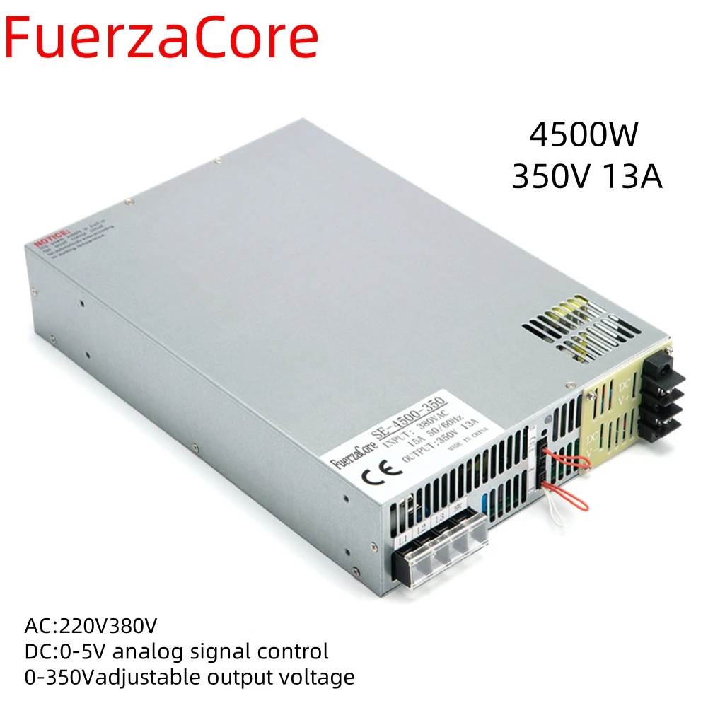 

4500W 350V High Power Power 0-350V Adjustable Voltage 0-5V Analog Signal PLC Control PWM 220/380V AC to DC SMPS LED Drive Motor