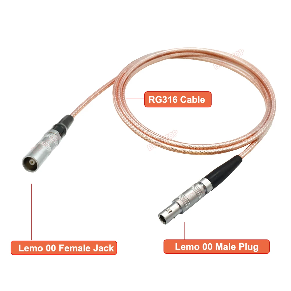 C5 to C5 Cable Compatible with LEMO 00 Male / Female Connector RG316 Pigtail for Ultrasonic Flaw Detector