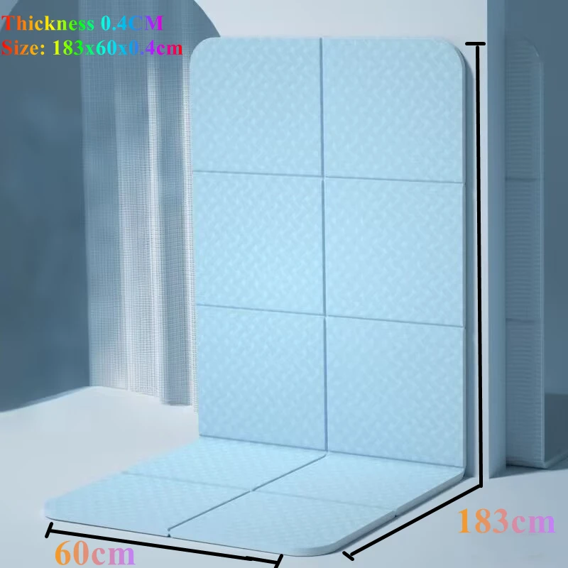 Portable 183x60x0.4cm Training Mat Pilates Floor Mat Solid Color Training Fitness Fold Yoga Mat PVC 4mm Anti-Slip Fitness