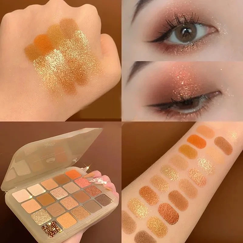 

Палетка теней для век DIKALU Chestnut 20 оттенков: перламутровые, матовые, землистые, с эффектом гранатовых косточек и хрустящего риса для стойкого макияжа