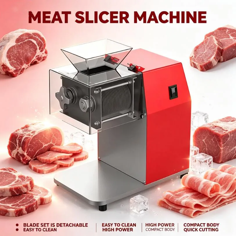 Multifunctional Electric Stainless Steel Meat Cutting Machine Commercial Pork Beef Mutton Meat Slicer Shredded Minced Machine