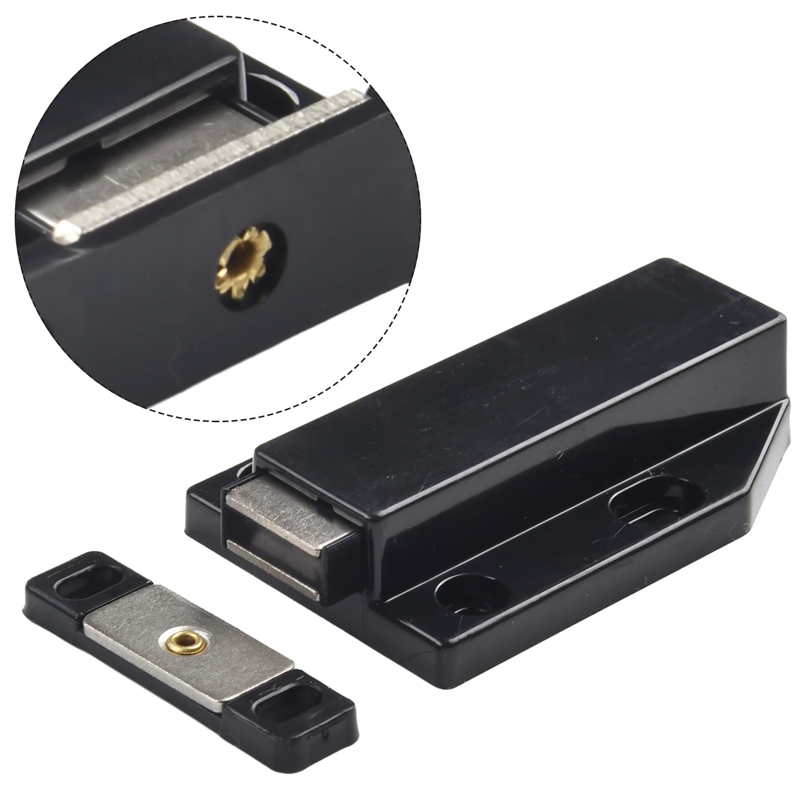 Imagem -03 - Self-locking Magnetic e Abs Door Stopper Cabinet Catch Door Catch Handle Brand Novidades Pcs Set Aço Inoxidável