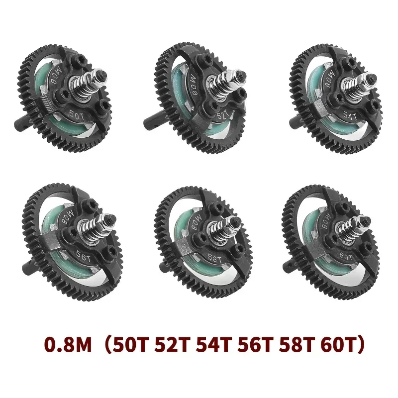 Steel M0.8 50T 52T 54T 60T Spur Gear لـ Trxs Slash Bandit Rustler Stampede 2WD RC قطع غيار السيارات