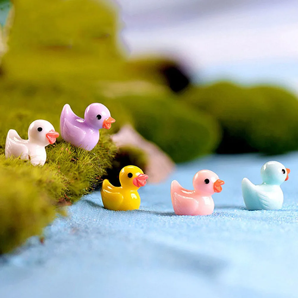 

60 Pcs Moss Micro Landscape Ornaments Miniature Resin Animals Small Ducks Bonsai Charm Tiny Crafts Supplies