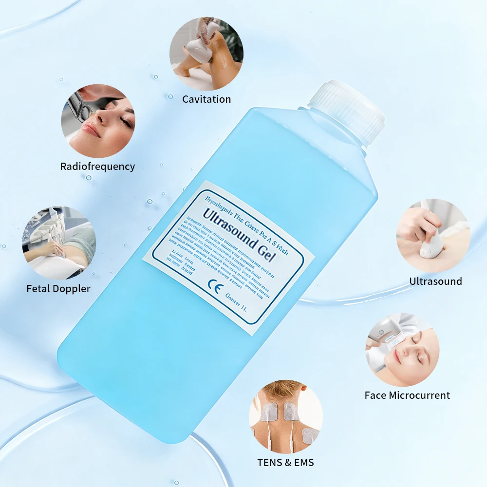 Professional Conductive Gel – Ultrasound Gel for Cavitation, TENS, EMS, RF & Hair Removal Devices, Paraben-Free, Fragrance-Free,