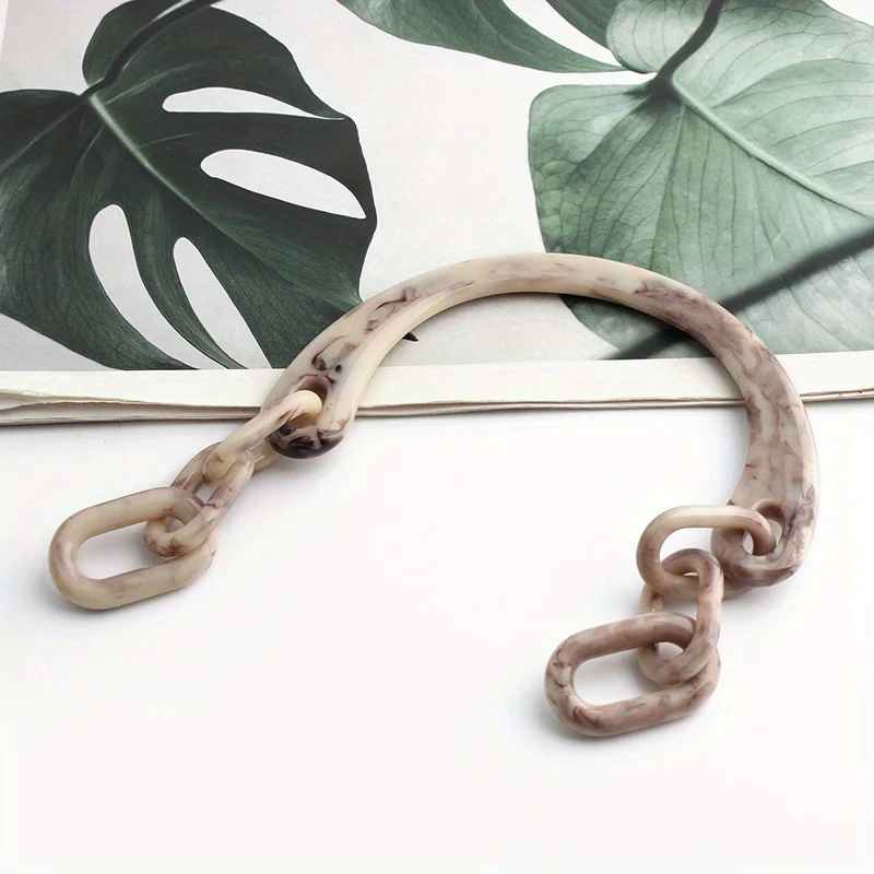 1PC 13.2cm/14.5cm Beige U-shaped Resin Handbag Shoulder Bag Chain Acrylic Amber Decorative Bag DIY Handle Accessories