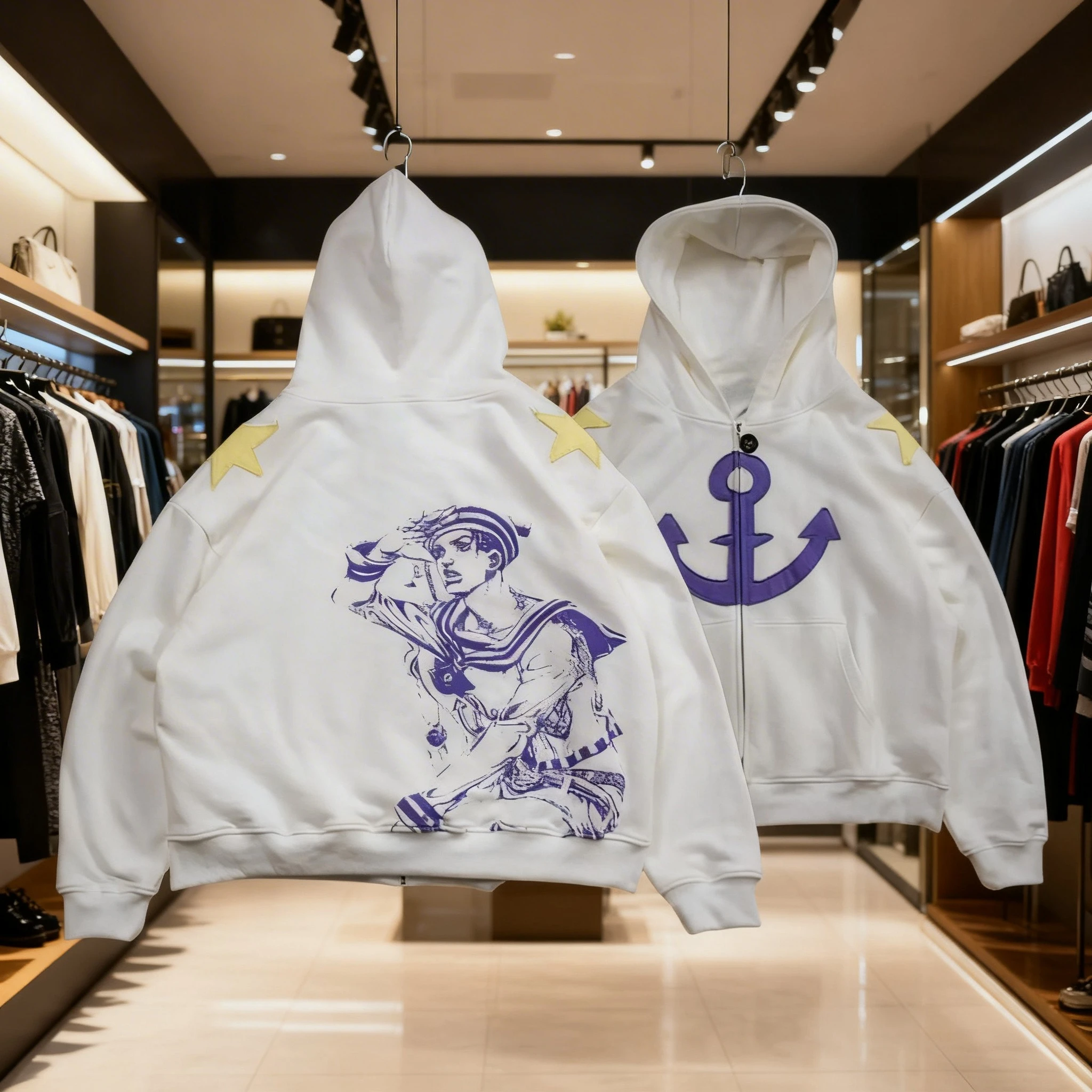 Jojo Bizarre Adventure Patchwork Zip Up Hoodies Herren Oversized Stickerei Hoodie Hip Hop Paare Harajuku Y2k Street Sweatshirt